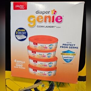 Playtex Diaper Genie Max Fresh Refill bags with a Clean Laundry Scent and Anti-M